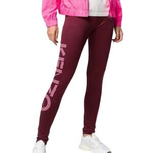 Kenzo Paris Purple Leggings Knit Print Logo Leggings size XL